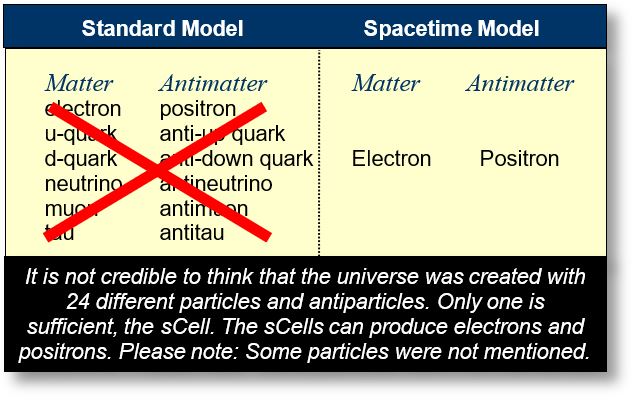 Standard Model: Comparison between the usual view and the Spacetime Model view
